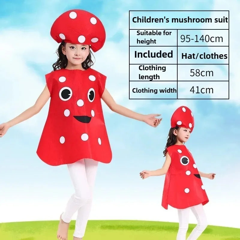 Kids Fruit Vegetable Halloween Costume Cloak | Ages 3–8