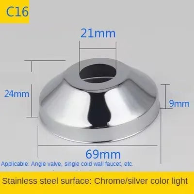2PCS Stainless Steel Faucet Decorative Cover 1/2" & 3/4" Pipe