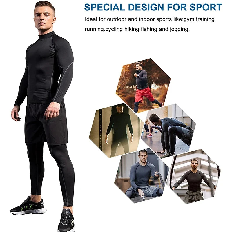 Men's Long Sleeve Compression Gym Shirt | Quick-Dry Sport Top