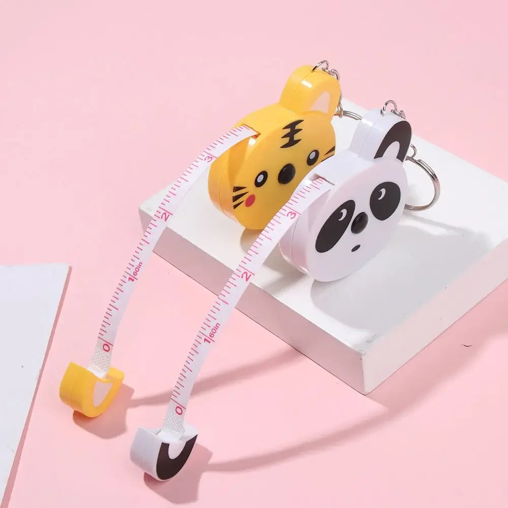 Cartoon Animal Tape Measure with Keychain – 1.5M Retractable