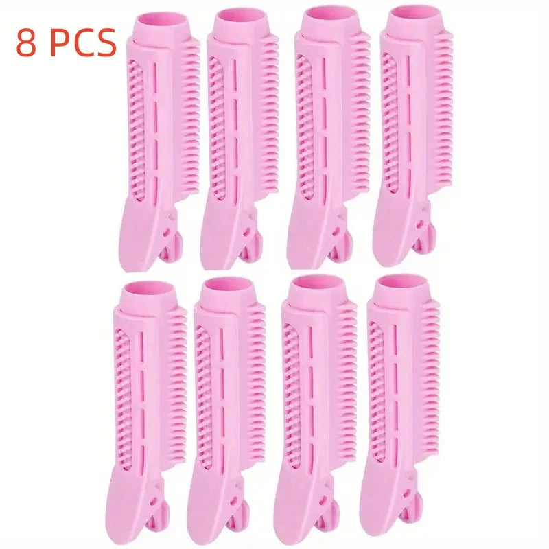 8 PCS Hair Root Fluffy Clip Bangs Curling Clip Styling Clip Hair Bar Seamless Hair Styling Fluffy Styling Clip Peaceful Pleasures Health and Wellness Pink