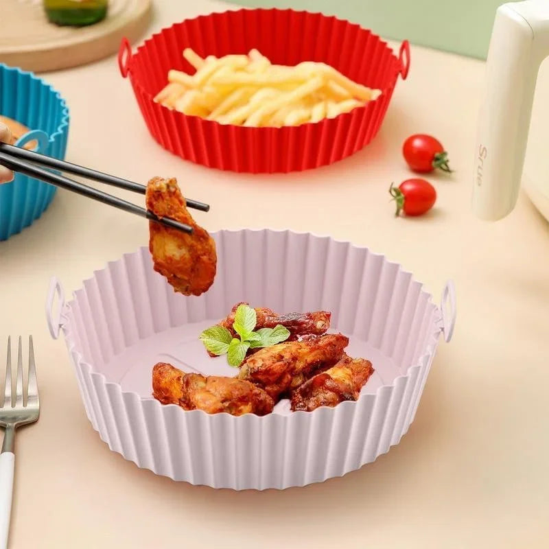 Air Fryer Silicone Liners Air Fryer Silicone Pot Reusable Silicone Air Fryer Liners Food Safe Non Stick Air Fryer Basket Accesso Peaceful Pleasures Health and Wellness