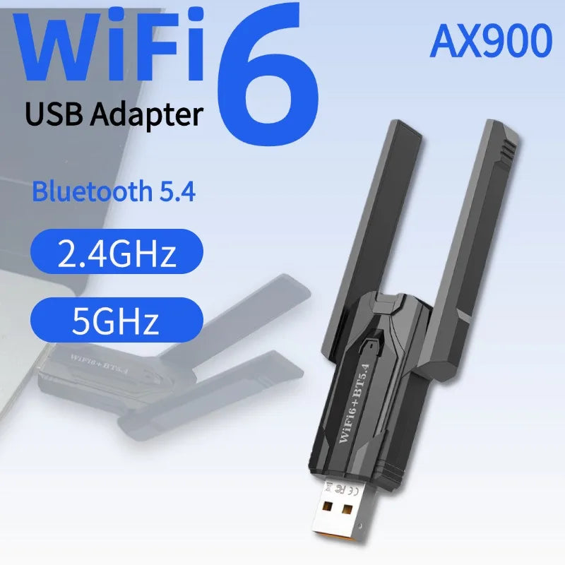 900Mbps USB WiFi Bluetooth5.4 Adapter 2in1 Network Card Dual Band 2.4G 5GHz Wi-Fi Antenna Mini Wireless Receiver PC Accessories Peaceful Pleasures Health and Wellness