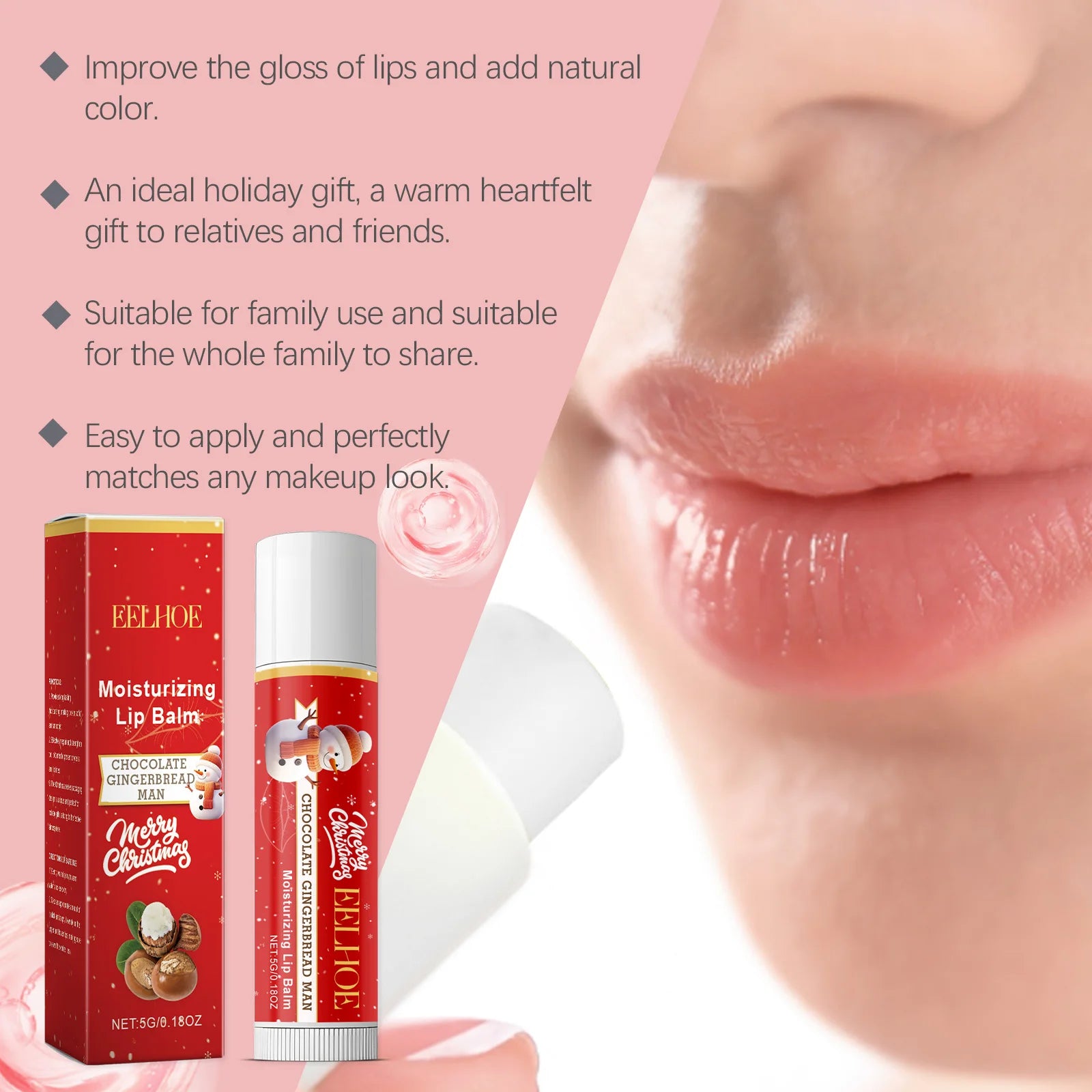 Christmas Lip Balm Set Moisturizing Lip Care Repair Dry Chapped Lips Nourishing Holiday Gift Autumn Winter Lip Care Peaceful Pleasures Health and Wellness