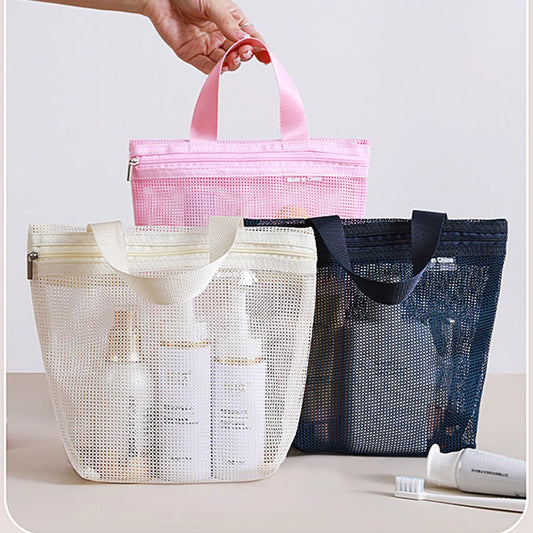  1PCS Travel Portable Mesh Cosmetic Toiletry Tote Bags Skin Care Product Organizer Travel Washing Bath Accessories Bags Peaceful Pleasures Health and Wellness