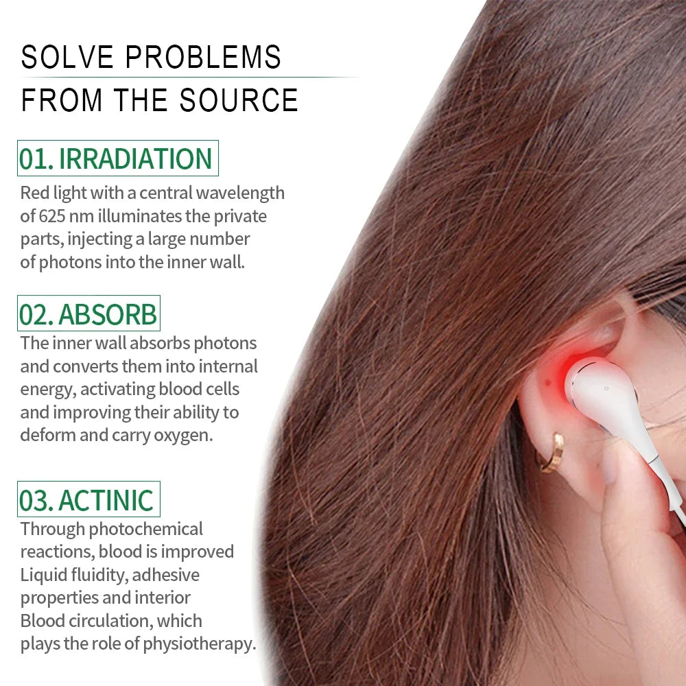 650nm Red Light Ear Therapy Device | USB Ear Care Massager