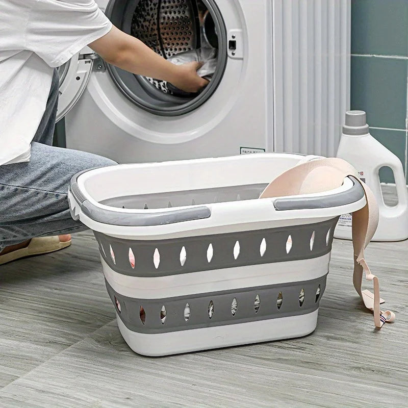 Collapsible Laundry Basket with Handles – Foldable Pop-Up Hamper