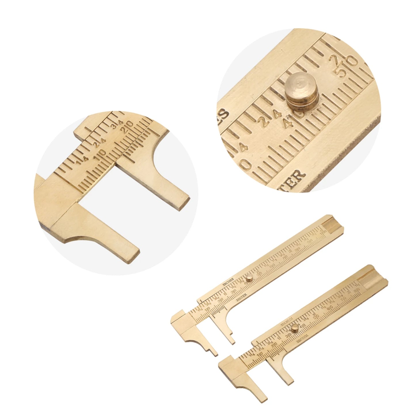 Brass Sliding Gauge Vernier Caliper Ruler Measuring Tool Double Scales mm/inch Vernier Caliper Double Scale Vernier Caliper Peaceful Pleasures Health and Wellness