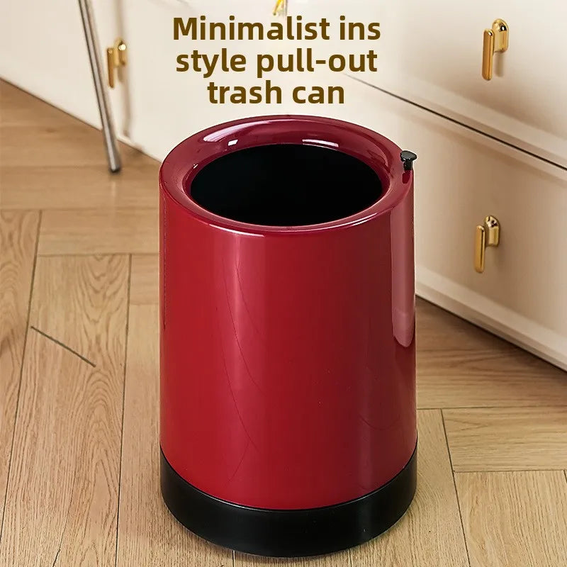 Minimalist Large Capacity Trash Bin - No Cover, Hidden Wheel Design, Multi-Functional, Home Essential, Space-Saving Peaceful Pleasures Health and Wellness