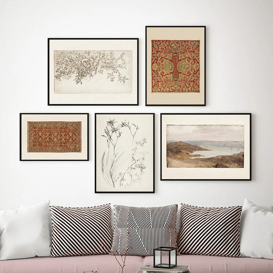 Vintage Autumn Farmhouse Landscape Canvas Print | Fall Wall Art Canvas Wall Art Peaceful Pleasures Health and Wellness