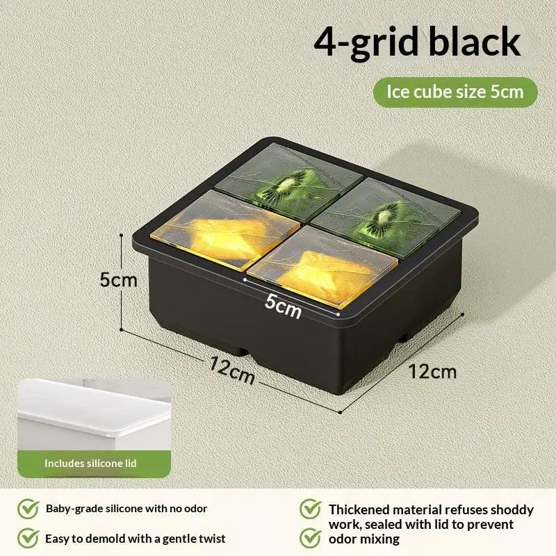 Silicone Ice Cube Tray with Leak-Proof Lid | Easy Release