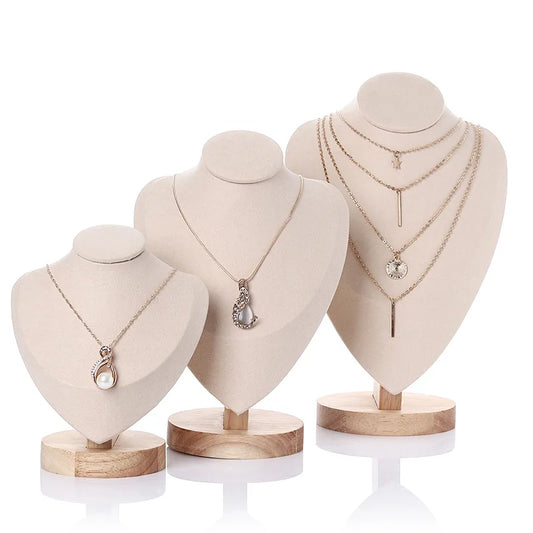 Model Bust Show Exhibitor Velvet Jewelry Display Necklace Pendants Mannequin Jewelry Stand Organizer 3 Colors Peaceful Pleasures Health and Wellness