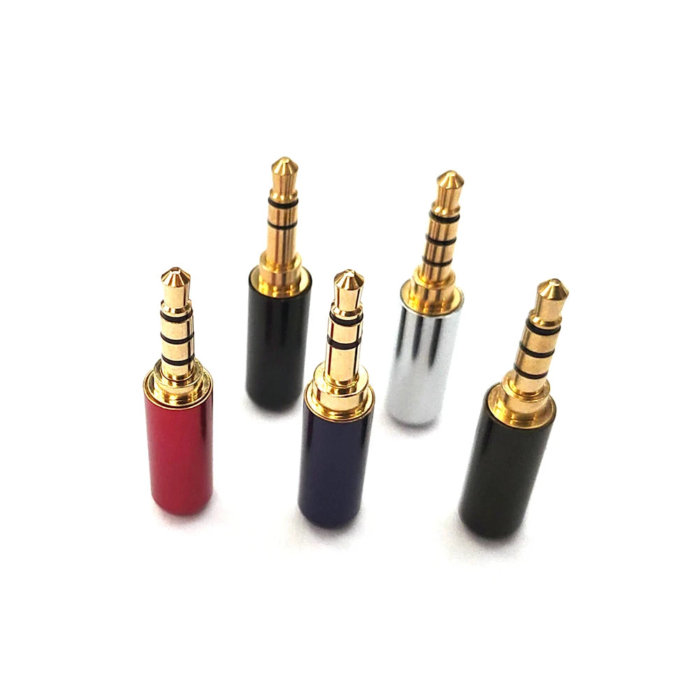 1/5PCS Copper 3/4 Pole 3.5MM Plug Male Headphone Jack 3.5MM Stereo Audio Connector for 4mm Cable Adapter Peaceful Pleasures Health and Wellness