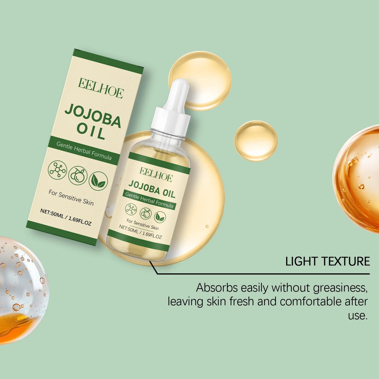 Organic Jojoba Oil Cold Pressed – Face, Hair & Body 50ml