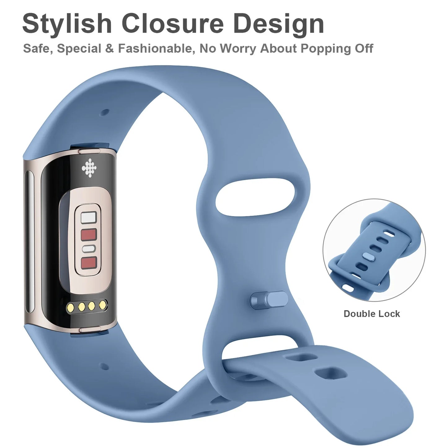 Silicone Replacement Band for Fitbit Charge 5 & 6 – Soft Strap Peaceful Pleasures Health and Wellness