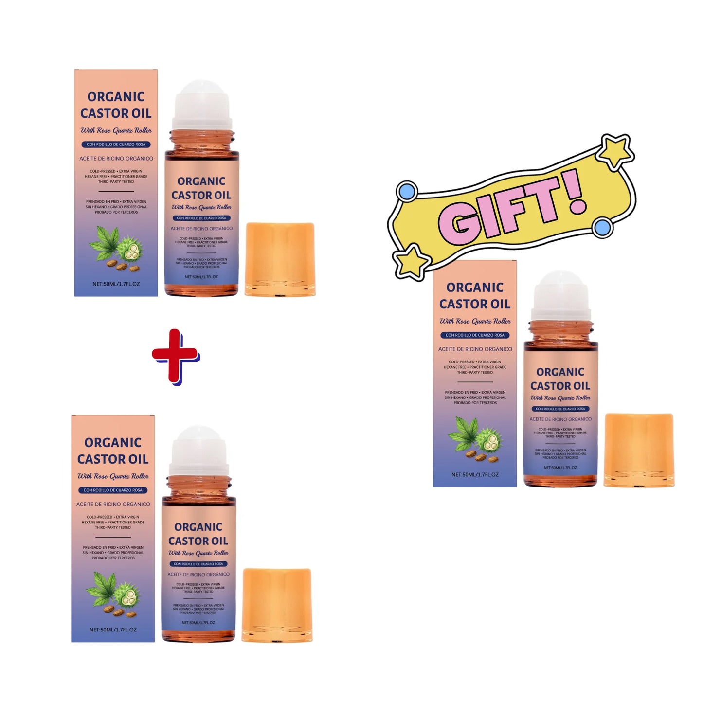 Castor Oil Body Moisturizing Roller Essence 50ml | Daily Skin Oil