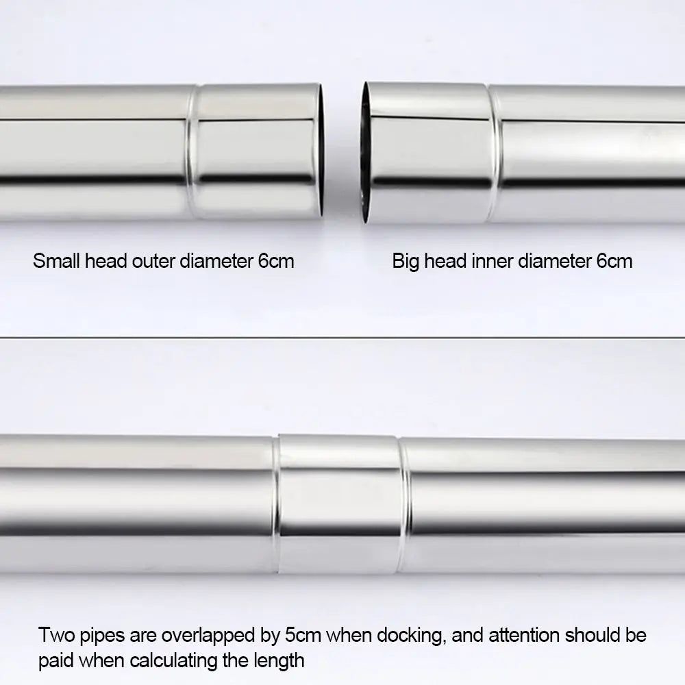 Stainless Steel Flue Extension Pipe 6cm | Camping Chimney Tube