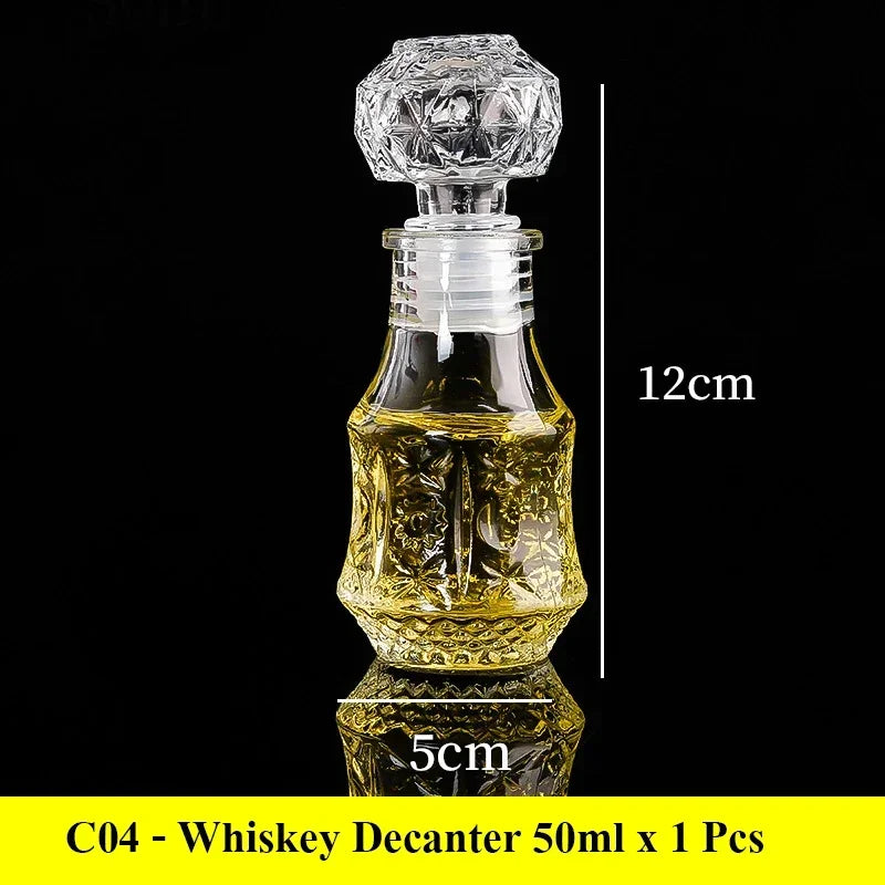 High End Transparent Glass Small Bottle 50/100ml Whiskey Mini Creative Red Bottle Peaceful Pleasures Health and Wellness 50ml 1