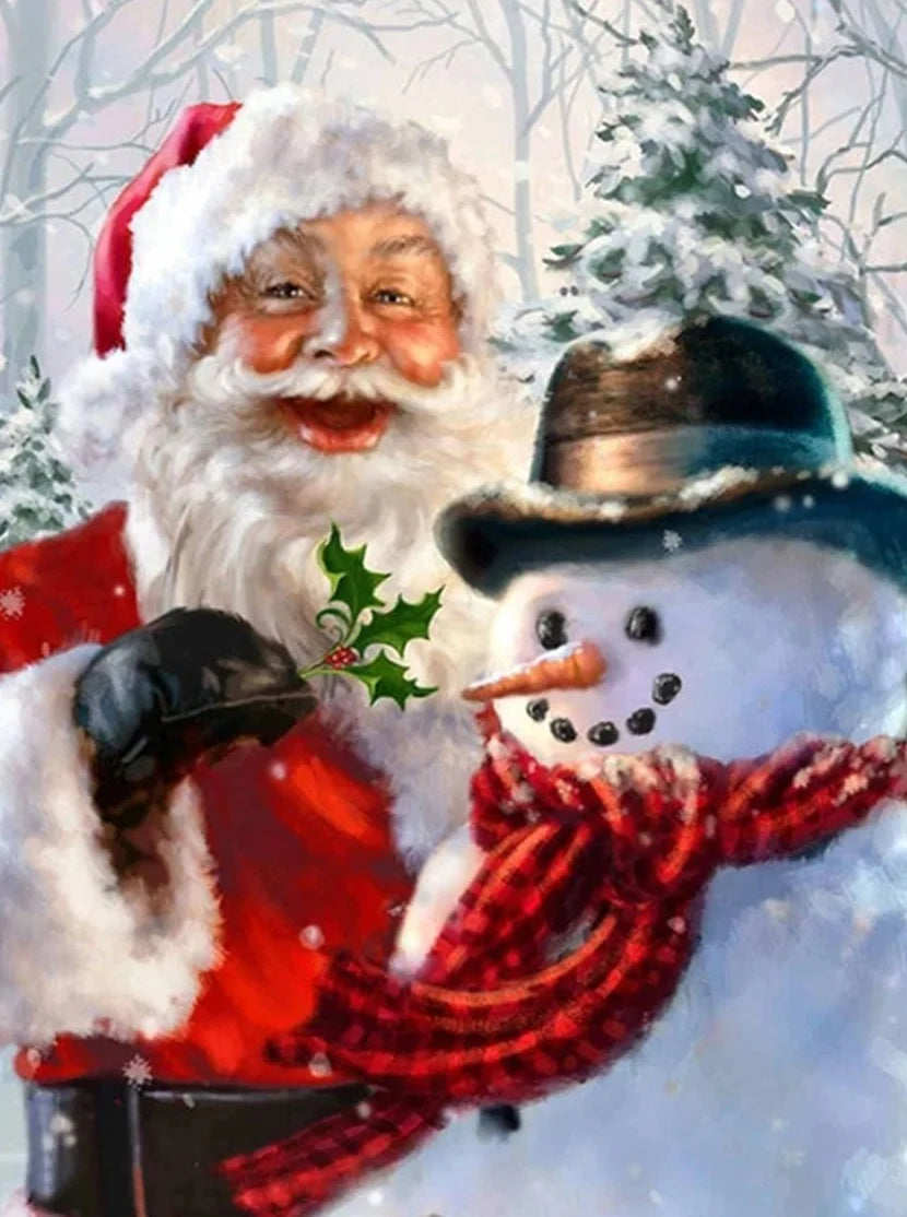 Santa Claus Diamond Painting Kit with Frame | Christmas Art