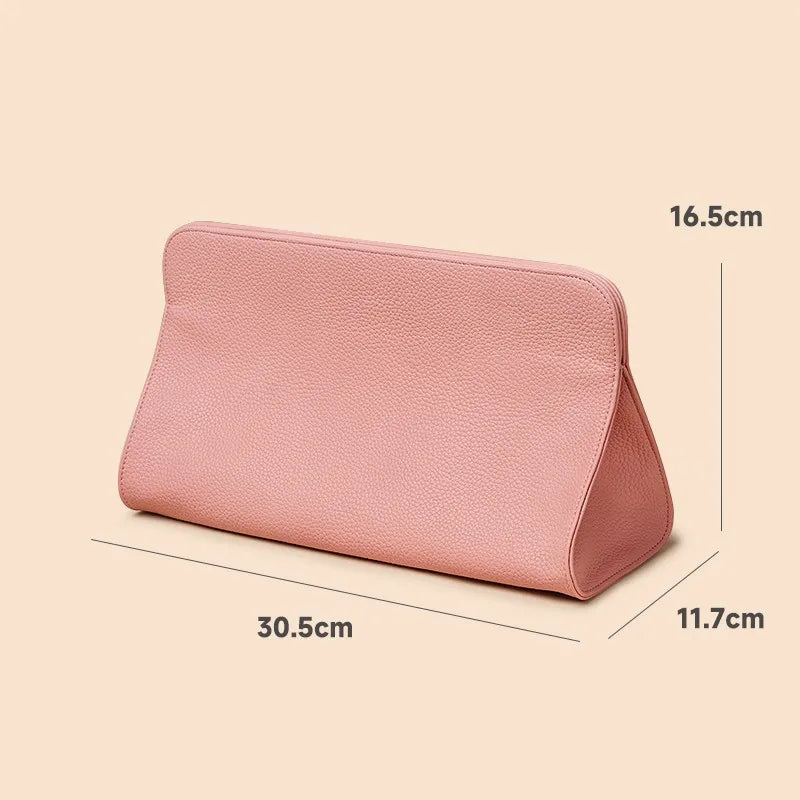 Hairdressing Tool Organizer Bag PU Leather Hair Straightener Curling Iron Storage Bag Hair Dryer Storage for Home Makeup Tools Peaceful Pleasures Health and Wellness Pink