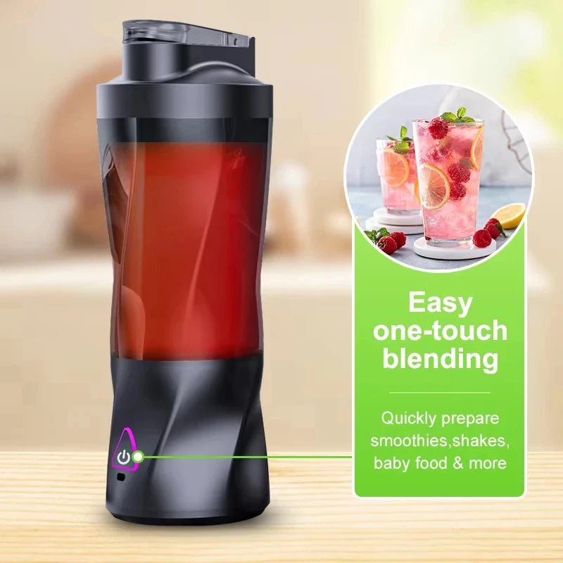 Electric Portable Juicer Fresh Fruit Mixer 700ML Multifunctional USB Rechargeable Shakes Smoothie Blender Outdoor Mixing Cup Peaceful Pleasures Health and Wellness
