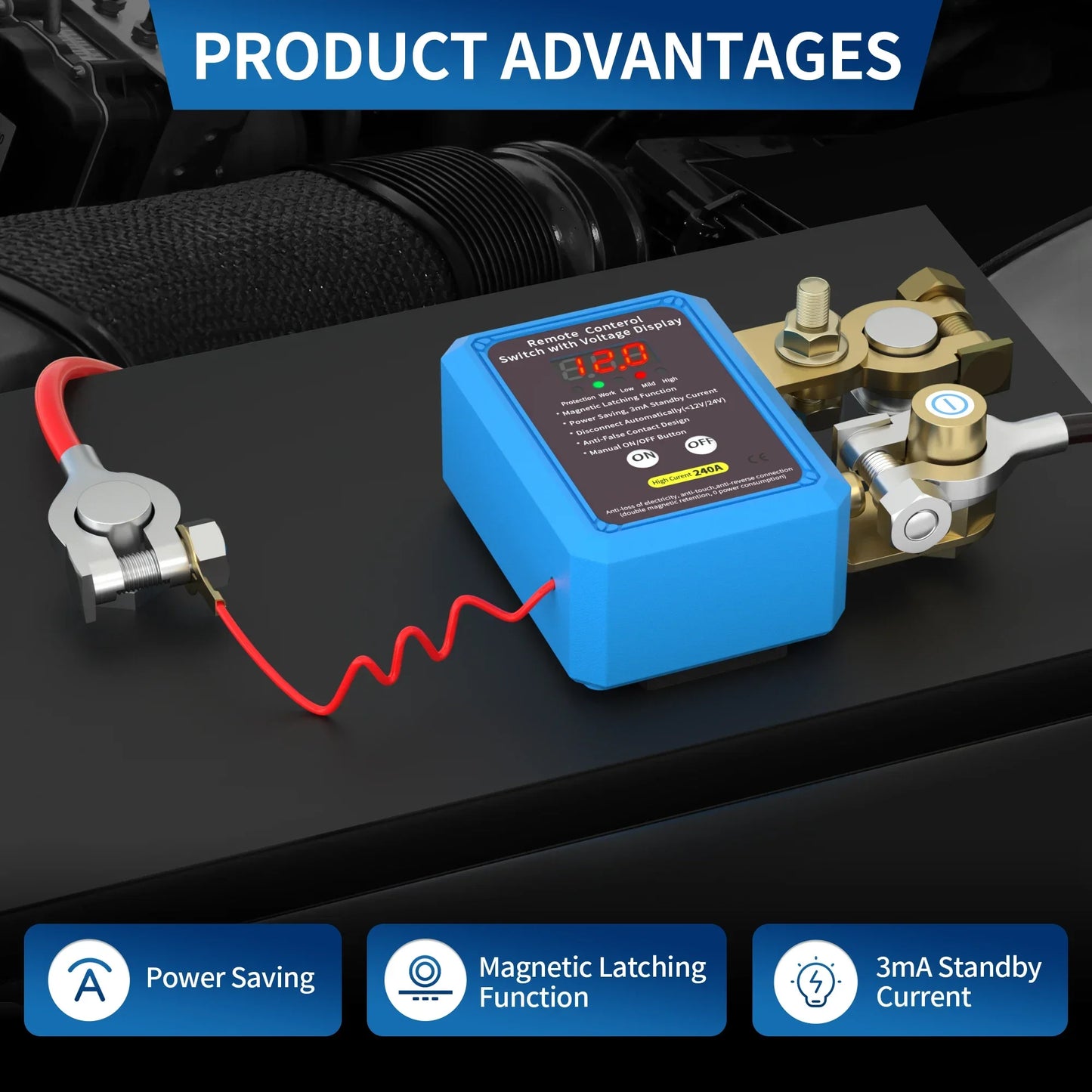 DaierTek 240A Remote Battery Kill Switch with LED Display Peaceful Pleasures Health and Wellness