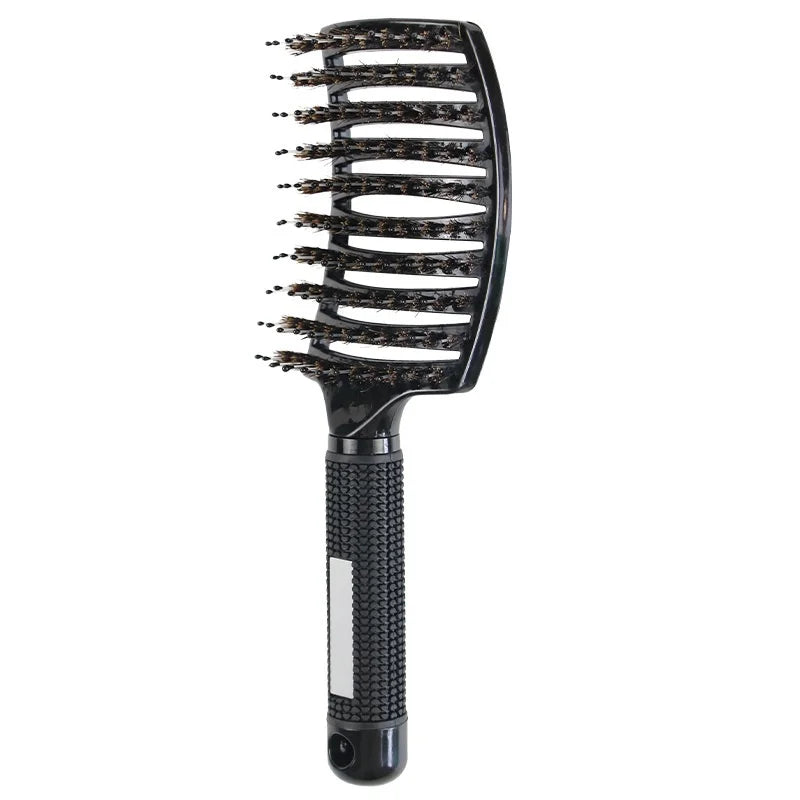 Multiple Color Hair Comb Detangling Hair Brush Bristle&Nylon Women Wet Massage Comb Curly Hairdressing Salon Styling Tools Peaceful Pleasures Health and Wellness black