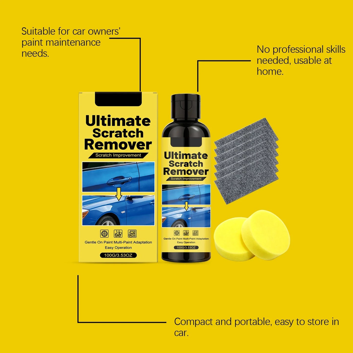 Car Scratch Repair Kit – Polish & Restore Auto Paint Gloss