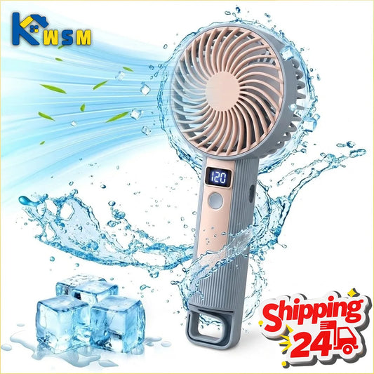 2-in-1 Digital Handheld & Desktop USB Rechargeable Portable Fan Portable Handheld Fan Oasis Select