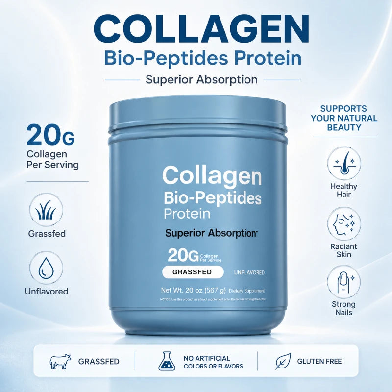 Grassfed Collagen Powder 22oz – Hair, Skin & Nails | 18 Amino Acids
