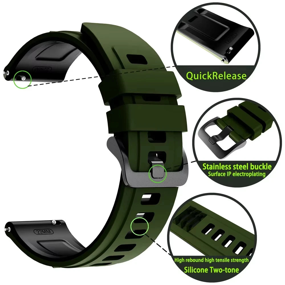 22mm Silicone Watch Band for Garmin Forerunner 955 945 965 Instinct