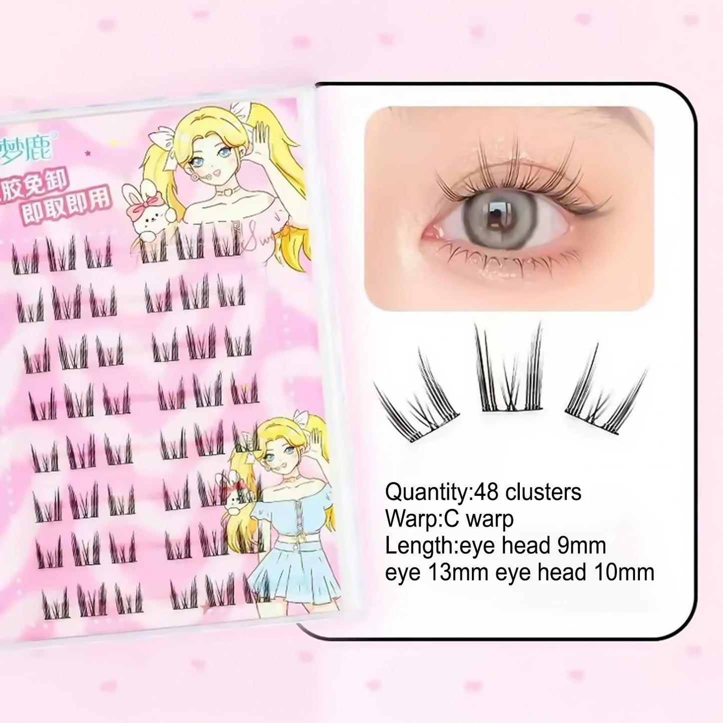 Self-Adhesive Cluster Lashes – No Glue Korean DIY Lash Clusters