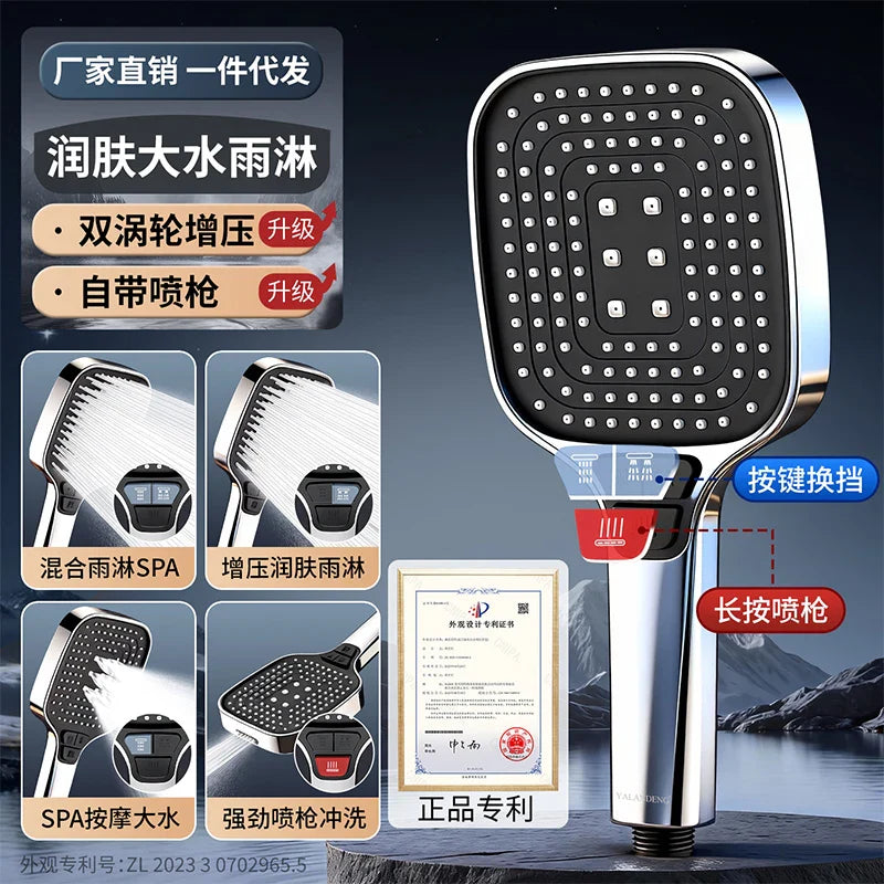 12cm Square Rainfall Shower Head – High Pressure & Water Saving