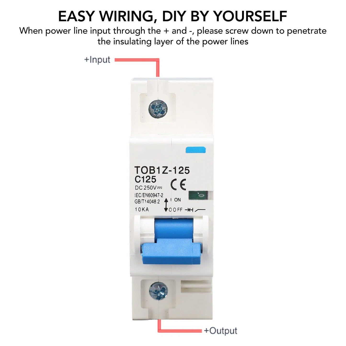 Circuit Breaker Disconnect Miniature Circuit Breaker 1P 125A 250V DIN Rail Mount for Solar PV System TOB1Z 125 C125 Peaceful Pleasures Health and Wellness