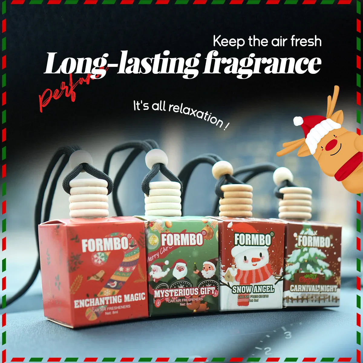 FORMBO Christmas Snowman Car Air Freshener – 4 Scents, 8ml