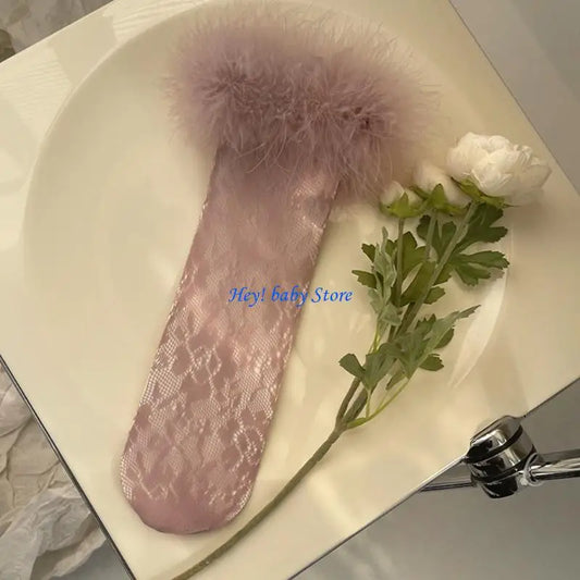 Girls Hand-Sewn Lace Tube Socks | Elegant Princess Kids Socks Girls Lace Socks Peaceful Pleasures Health and Wellness