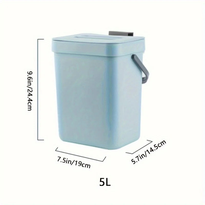 Quiet-Close Sealed Trash Can 3/5L – Space-Saving Kitchen & Office Bin