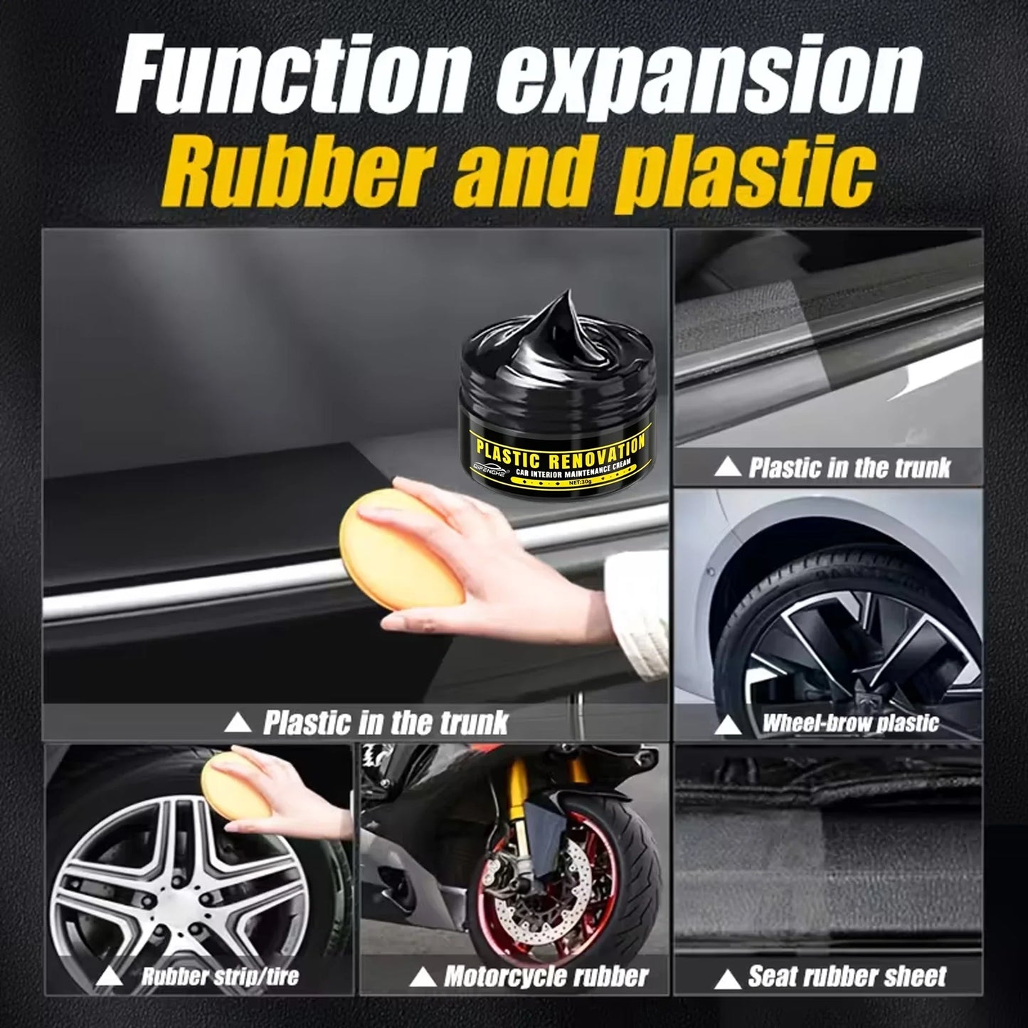 Car Plastic Trim Restorer & Black Interior Polish Wax