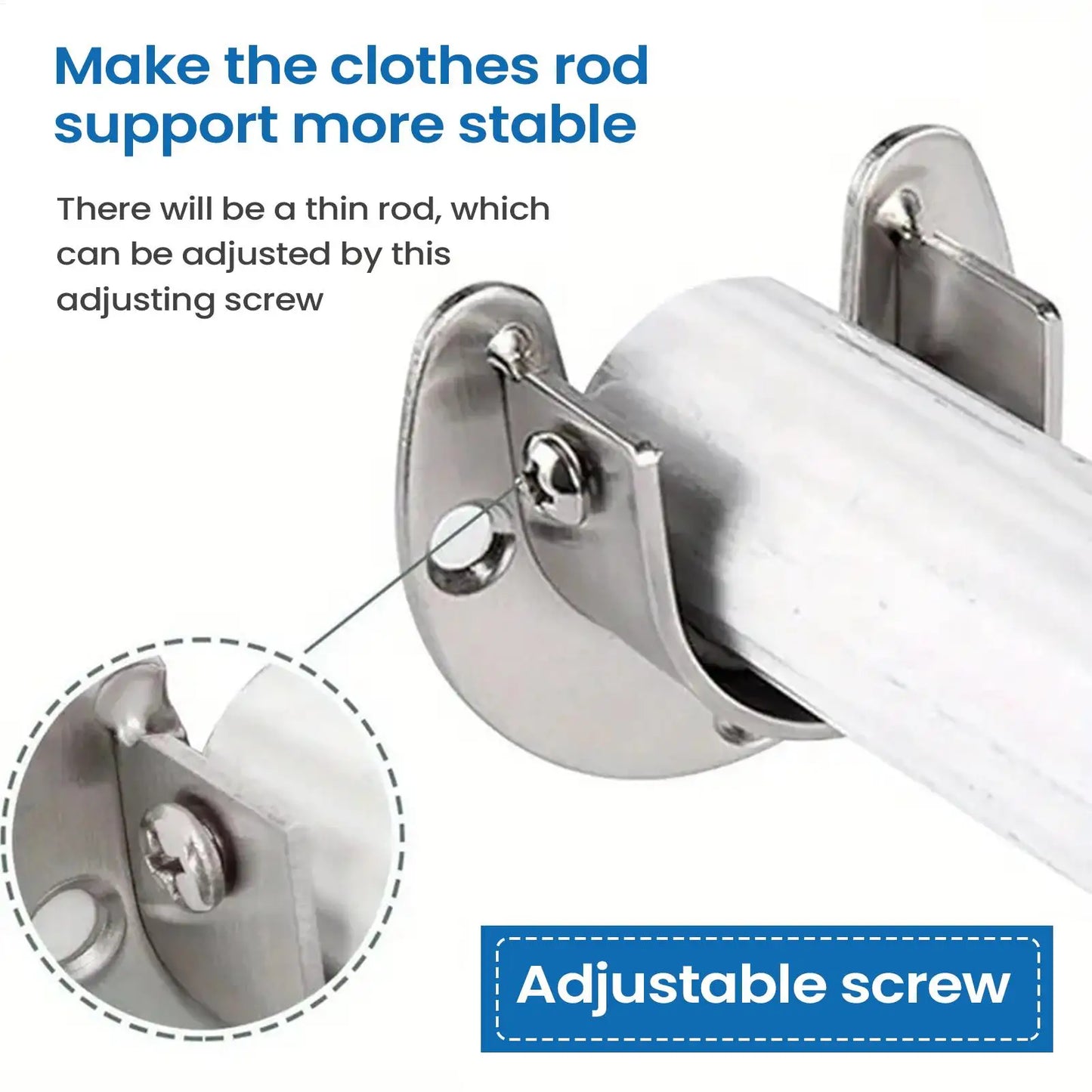 2pieces Closet Rod Holder Stainless Steel 32mm Hanger End Closet Rod Brackets Heavy Duty for Laundry Bathroom Bedroom Apartment Peaceful Pleasures Health and Wellness