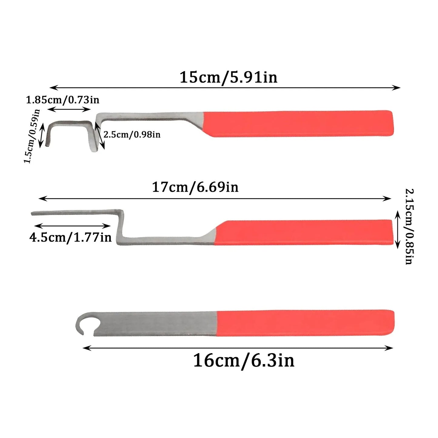 3-Piece Emergency Stuck Window Opening Tool Kit | Red Handle