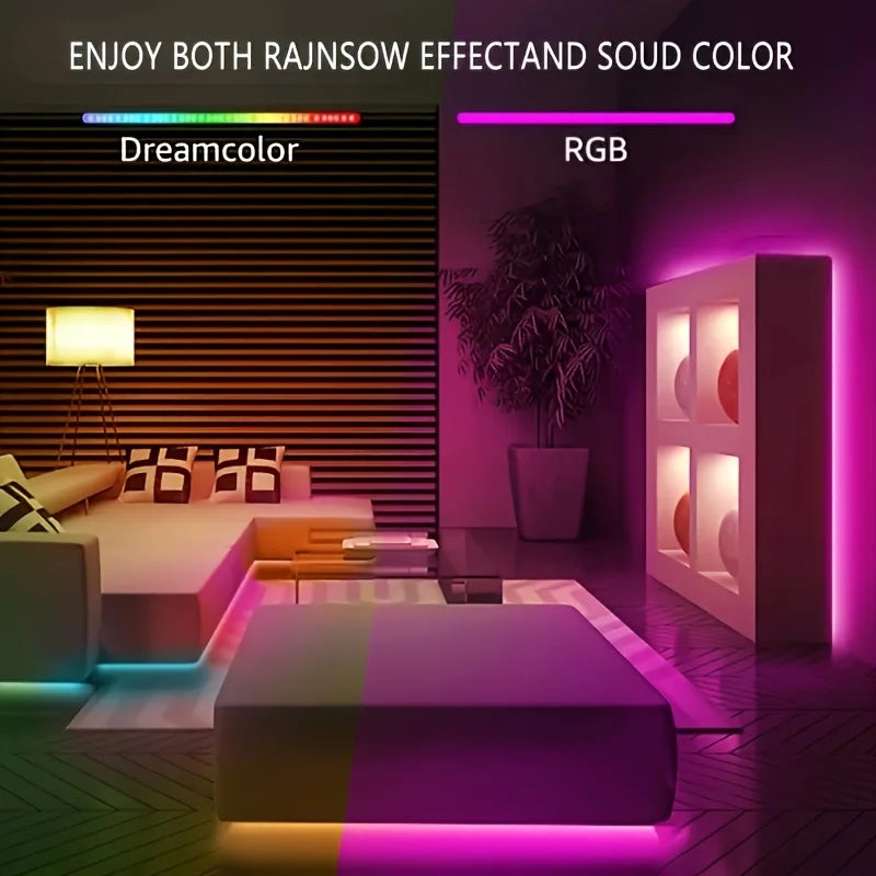 RGBIC LED Strip Lights | App & Remote Music Sync Color Changing