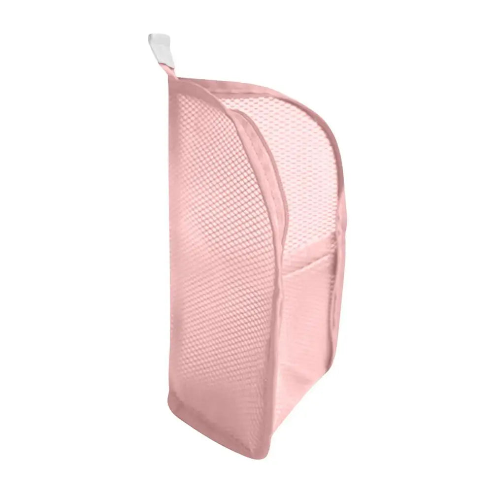 Makeup Bag Stylish Pouch Mesh Cosmetic Bag Hanging Lightweight Portable Standing Toiletry Bag Travel Bathroom Organizer Peaceful Pleasures Health and Wellness Pink