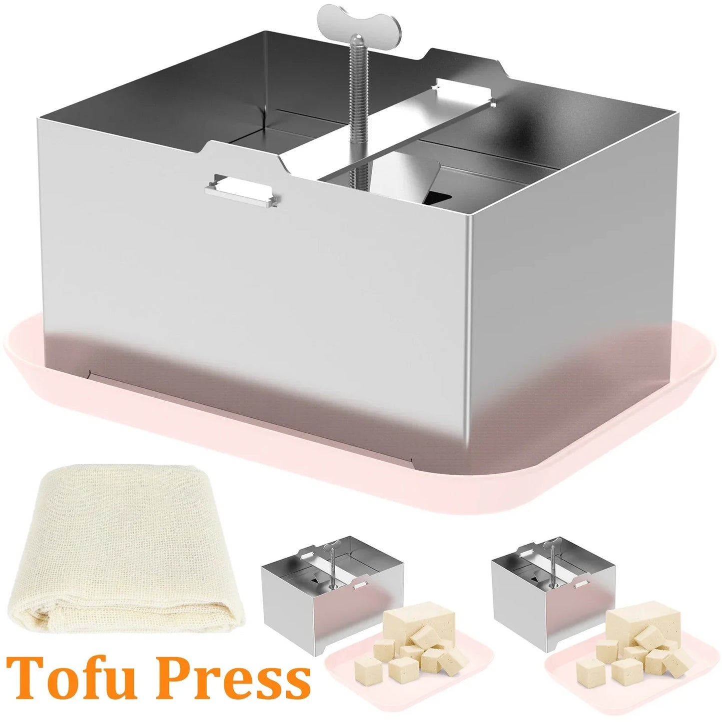 Stainless Steel Tofu Press Mould & Cheese Making Mold Kit