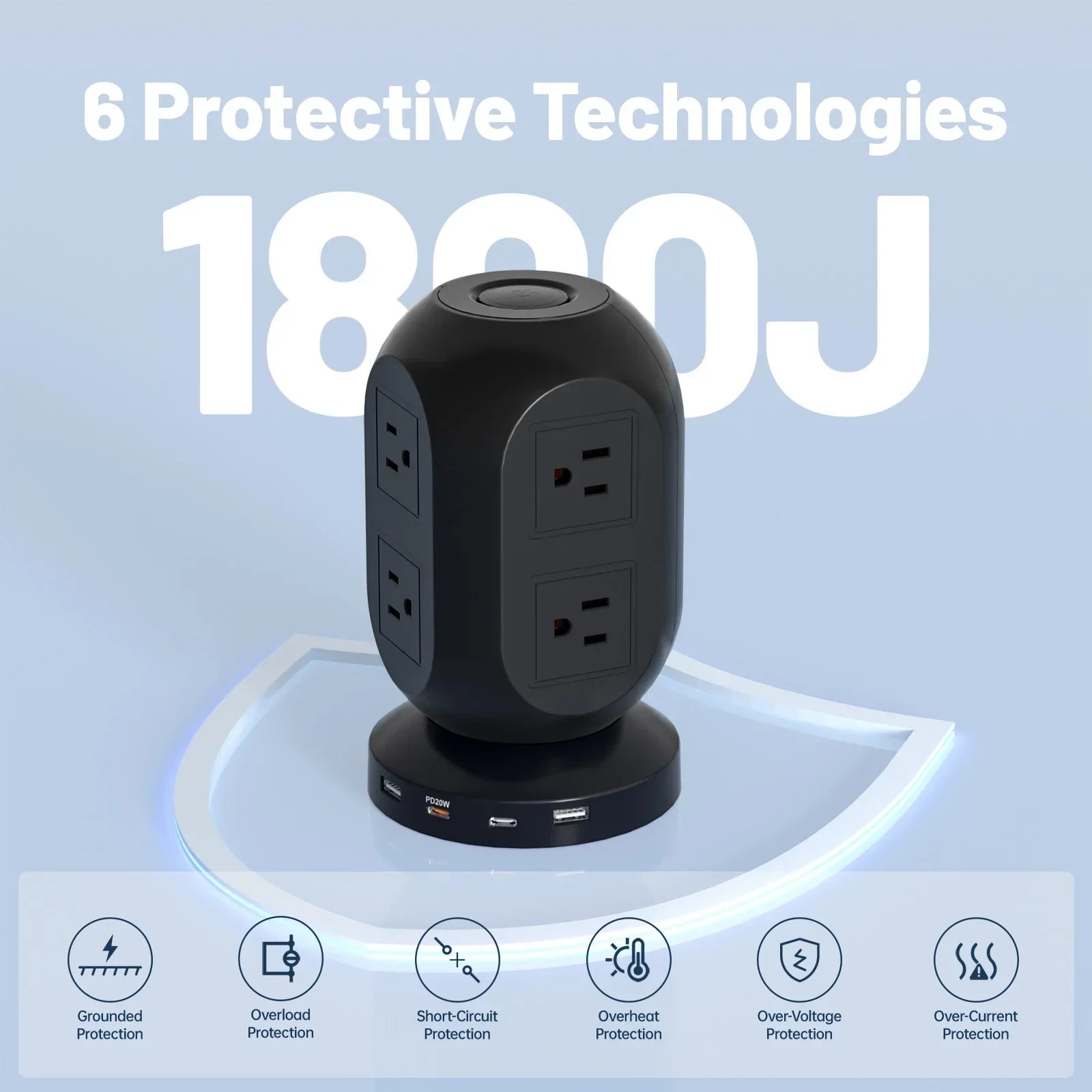 Lantern Tower Socket Extender 20W PD Fast Charging US Plug Peaceful Pleasures Health and Wellness