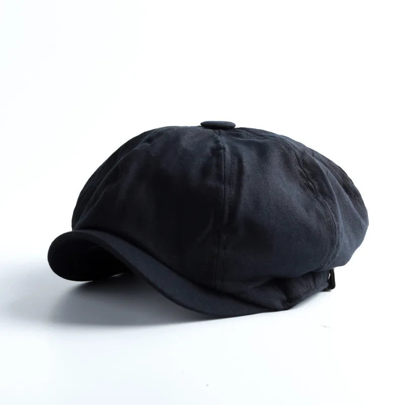 Men's Cotton Retro Newsboy Beret | British Octagonal Painter Hat