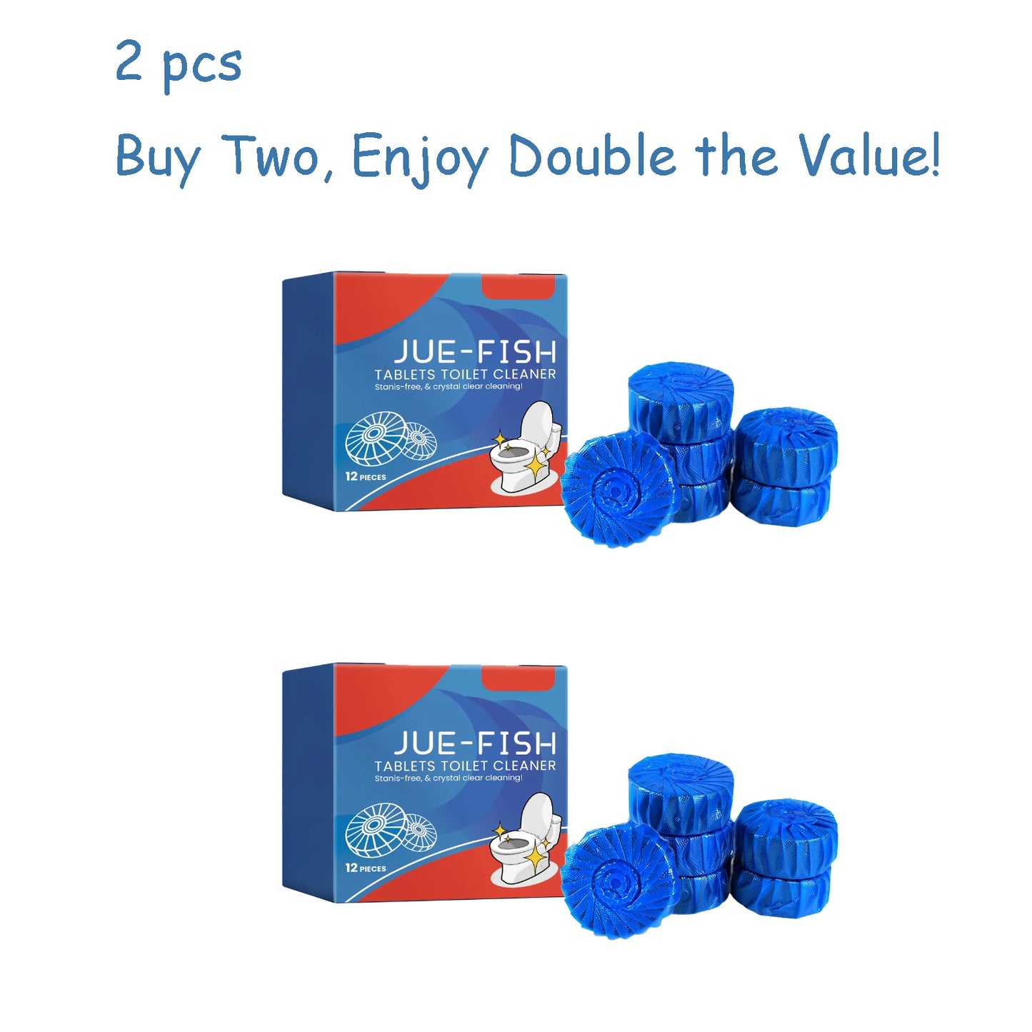 Toilet Cleaner Tablets – Limescale, Stain & Odor Remover 12pk