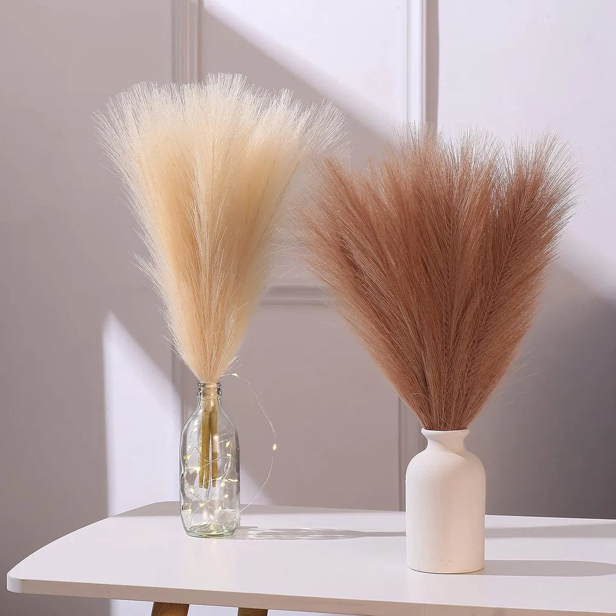 Artificial Pampas Grass Reed Stems 5/10 Pcs – Boho Home Decor