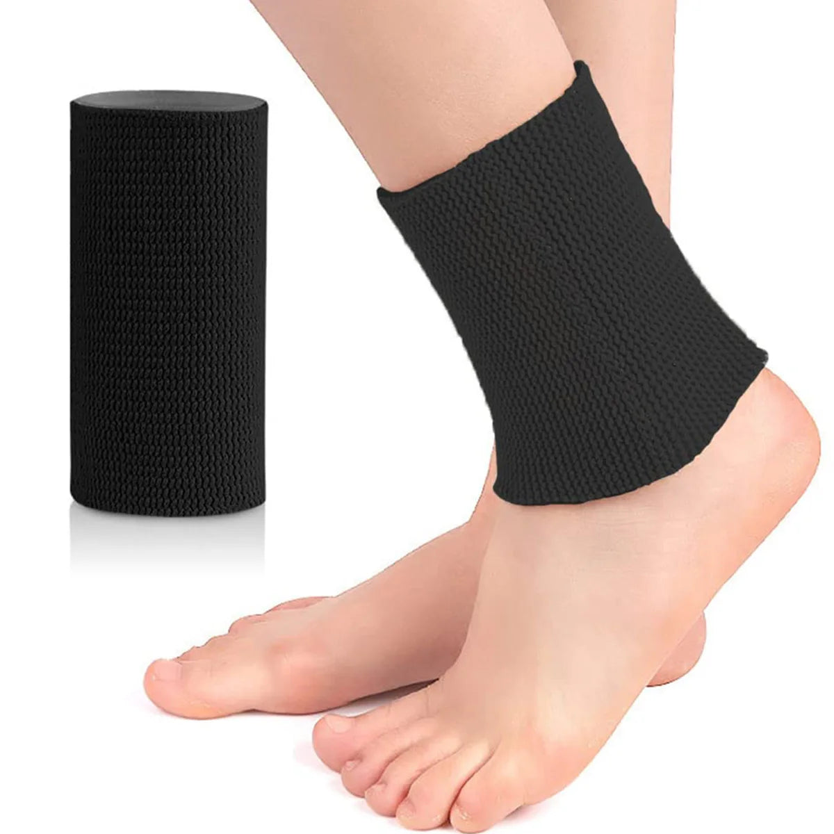 1 Piece Sports Ankle Support Brace with Elastic Compression, Heel Protection Sleeve Peaceful Pleasures Health and Wellness Black