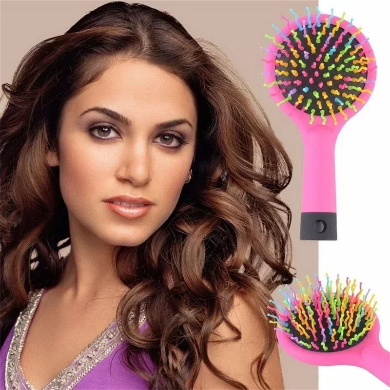 Children Pocket Travel Hairdressing Kids Detangling 4 Colors Rainbow Massage Comb Hairstyling Brush Wholesale Free Shipping Peaceful Pleasures Health and Wellness