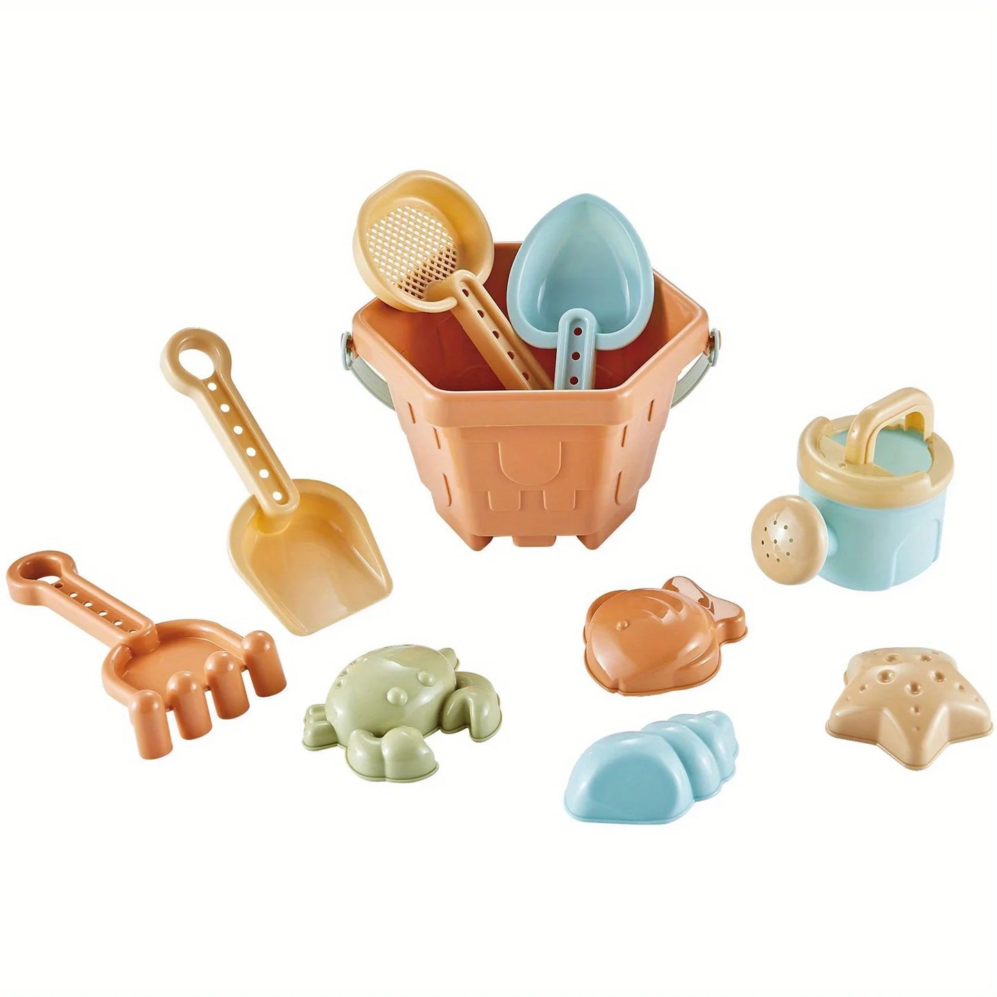 10-Piece Beach Sand Toys Set | Buckets, Shovels & Molds